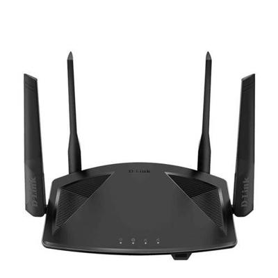 D-Link DIR-X1860 EXO AX1800 Wi-Fi 6-router met Gigabit Ethernet-poorten, MU-MIMO, bandsteering, 1024 QAM, OFDMA, firewall, ouderlijk toezicht en Speedtest. Werkt met Alexa/Gooogle Assistant.