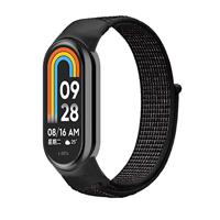 By Qubix - Sport loop nylon bandje - Zwart gemêleerd - Compatible met Xiaomi Smart Band 8 & 9 - Compatible Xiaomi bandje - thumbnail