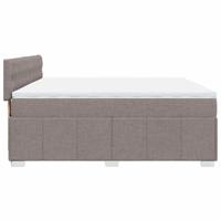Boxspring met matras stof taupe 200x200 cm - thumbnail