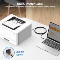 Cable Matters 2m USB C-printerkabel (USB C-naar USB B-kabel, USB-C-naar-printerkabel) in zwart van 2 meter - thumbnail