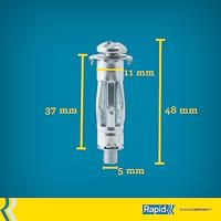 Wandpluggen en schroeven Rapid 5001549 Ø 11 x 37 mm M5 x 48 mm Metaal Uitbreiding 10 Stuks - thumbnail