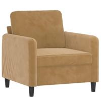 Fauteuil met voetenbank 60 cm fluweel bruin - thumbnail