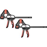 TOOLCRAFT 1544398-2 Set van 2 eenhandklemmen 150 x 85 mm Spanbreedte (max.):150 mm Afmeting, lengte: 380 mm Afm. werkbereik:85 mm - thumbnail