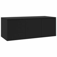 Tv-meubel 80x34x30 cm bewerkt hout zwart - thumbnail