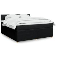 Boxspring met matras stof zwart 180x200 cm - thumbnail