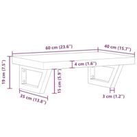 Badkamer wandschap staal en massief beukenhout - thumbnail