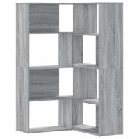 Boekenkast 4-laags hoek 85x85x140 cm bewerkt hout grijs sonoma - thumbnail