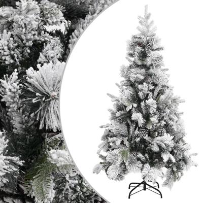 Kerstboom met dennenappels en sneeuw 225 cm PVC en PE Kerstboom met dennenappels en sneeuw 225 cm PVC en PE