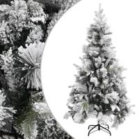 Kerstboom met dennenappels en sneeuw 225 cm PVC en PE - thumbnail
