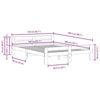 Bedframe zonder matras massief grenenhout wasbruin 150x200 cm - thumbnail