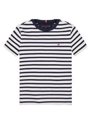Essential Cotton Reg Dark Night Navy White Breton Stripe
