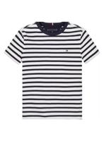 Essential Cotton Reg Dark Night Navy White Breton Stripe - thumbnail