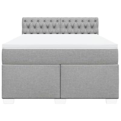 Boxspring met matras stof lichtgrijs 160x200 cm