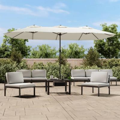 VidaXL Parasol dubbel 449x265 cm zandwit VidaXL Parasol dubbel 449x265 cm zandwit