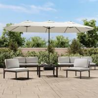 VidaXL Parasol dubbel 449x265 cm zandwit - thumbnail