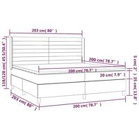 Boxspring met matras stof donkerbruin 200x200 cm - thumbnail