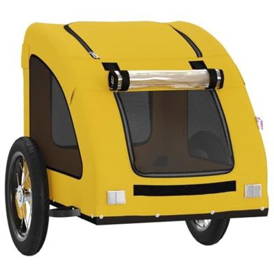 Hondenfietstrailer oxford stof en ijzer geel - thumbnail
