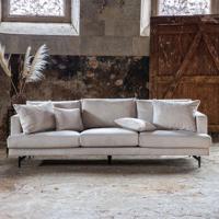 Nohr 3-zits Bank 'Tamora' Rib, kleur Beige - thumbnail