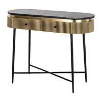 Richmond Sidetable 'Ironville' Marmer en Brass, 100cm - thumbnail