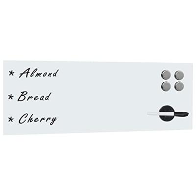 VidaXL Whiteboard voor aan de wand magnetisch 60x20 cm glas VidaXL Whiteboard voor aan de wand magnetisch 60x20 cm glas