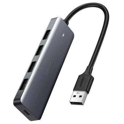 Ugreen Hub Adapter 4-in-1 USB-C naar 4× USB 3.0 + USB-C Grijs
