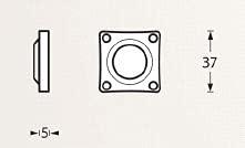 Intersteel Rozet vierkant - mat nikkel Intersteel Rozet vierkant - mat nikkel