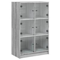 Hoge kast met deuren 68x37x109 cm bewerkt hout grijs sonoma - thumbnail