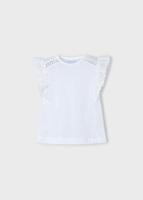 Mayoral Zomer t-shirt S/S crochet meisjes - wit - thumbnail