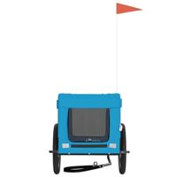 VidaXL Hondenfietstrailer oxford stof en ijzer blauw en zwart - thumbnail