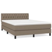Boxspring met matras stof taupe 140x190 cm - thumbnail