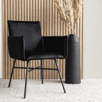 Nohr Eetkamerstoel 'Mikella' Velvet, kleur Zwart - thumbnail
