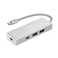 Hama USB 3.1 Type-C Hub, 4-voudig (2x USB-A, 2x USB-C, 5Gbit/s Super-Speed Data Transfer, voor PC/Mac/Laptop/Tablet met USB-C-/Thunderbolt 3-aansluiting, aluminium) externe USB-verdeler, multi-USB-hub - thumbnail