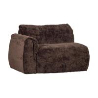 Woood Baggy 1-zitsbank met arm rechts chenille DonkerBruin - thumbnail