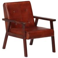 Fauteuil echt leer bruin - thumbnail