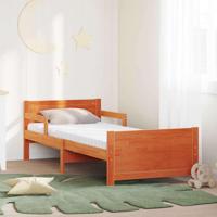 Bedframe met matras met hoofdeinde Wasbruin 80 x 200 cm - thumbnail