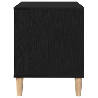 Platenkast met plank Zwart eiken 100 x 38 x 48 cm Bewerkt hout