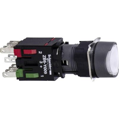 Schneider Electric XB6AW1B5B XB6AW1B5B Verlichte druktoets 250 V 3 A Moment (l x b x h) 57 x 18 x 18 mm IP65 1 stuk(s)