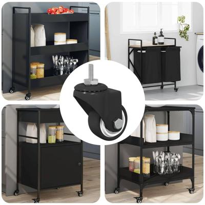 VidaXL Zwenkwiel 12 pcs zwart 40,4 x 40,4 x 19,7 mm ijs en nylon