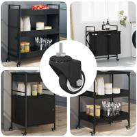 VidaXL Zwenkwiel 12 pcs zwart 40,4 x 40,4 x 19,7 mm ijs en nylon - thumbnail