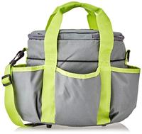 Borsteltas 27 x 22 x 22cm antraciet appelgroen - thumbnail