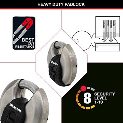 Masterlock 70mm diam. stainless steel padlock - octagonal boron-carbide shrouded - M40EURD - thumbnail