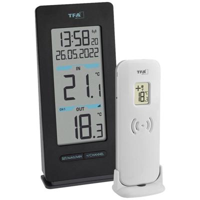 TFA Dostmann Buddy 30.3072.01 Draadloze thermometer digitaal Zwart