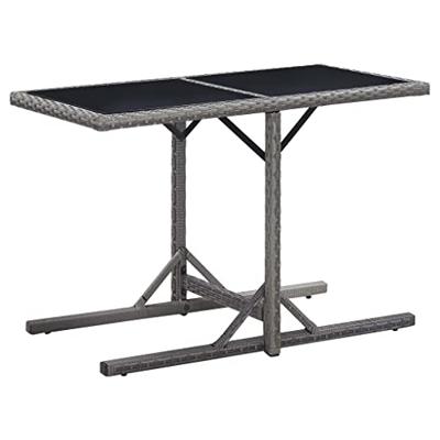 VidaXL Tuintafel 110x53x72 cm glas en poly rattan antraciet VidaXL Tuintafel 110x53x72 cm glas en poly rattan antraciet
