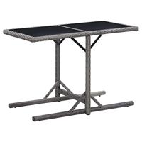 VidaXL Tuintafel 110x53x72 cm glas en poly rattan antraciet - thumbnail