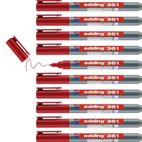 Whiteboardmarker edding 361 rond 1mm rood | 10 stuks - thumbnail