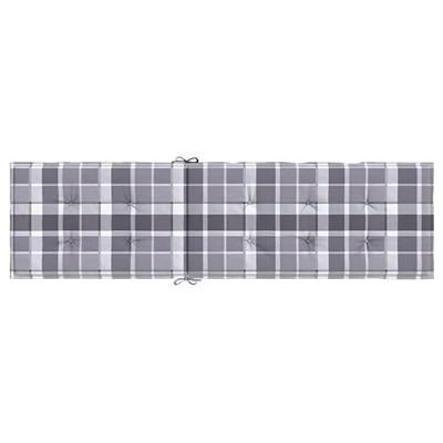 Terrasstoelkussen (75+105)x50x3 cm ruitpatroon grijs