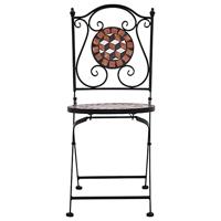 Bistrostoelen mozaek 2 st keramiek bruin - thumbnail