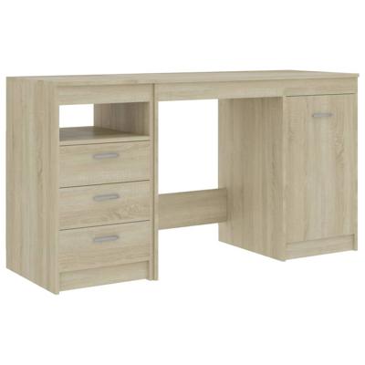 Bureau 140x50x76 cm bewerkt hout sonoma eikenkleurig