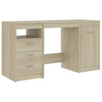 Bureau 140x50x76 cm bewerkt hout sonoma eikenkleurig - thumbnail