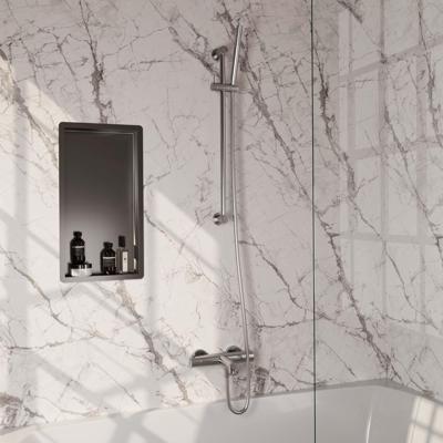 Opbouwset Bad- en Douchekraan Brauer Brushed Edition Thermostatisch Met Glijstang Geborsteld RVS Brauer